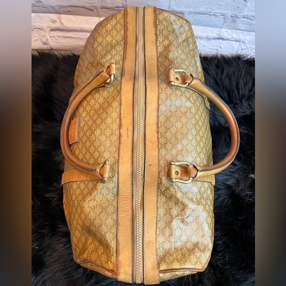 CELINE Brown Canvas + Leather Boston Bag - Picture 5 of 11